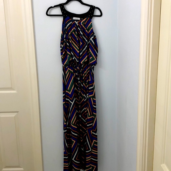 Calvin Klein multi GEO pattern maxi dress - Picture 2 of 4